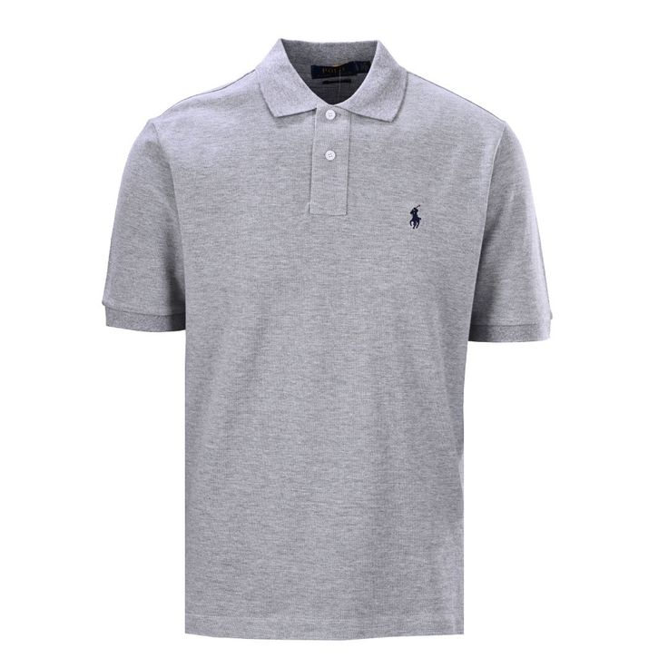 Breathable Cotton Pique Men's Polo – Gray
