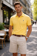 Breathable Cotton Pique Men's Polo – Yellow