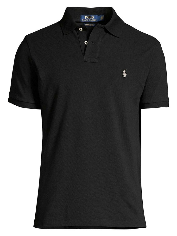 Breathable Cotton Pique Men's Polo – Black