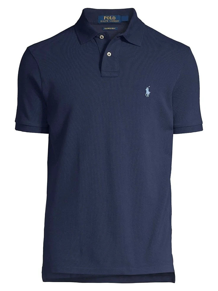 Breathable Cotton Pique Men's Polo – Navy
