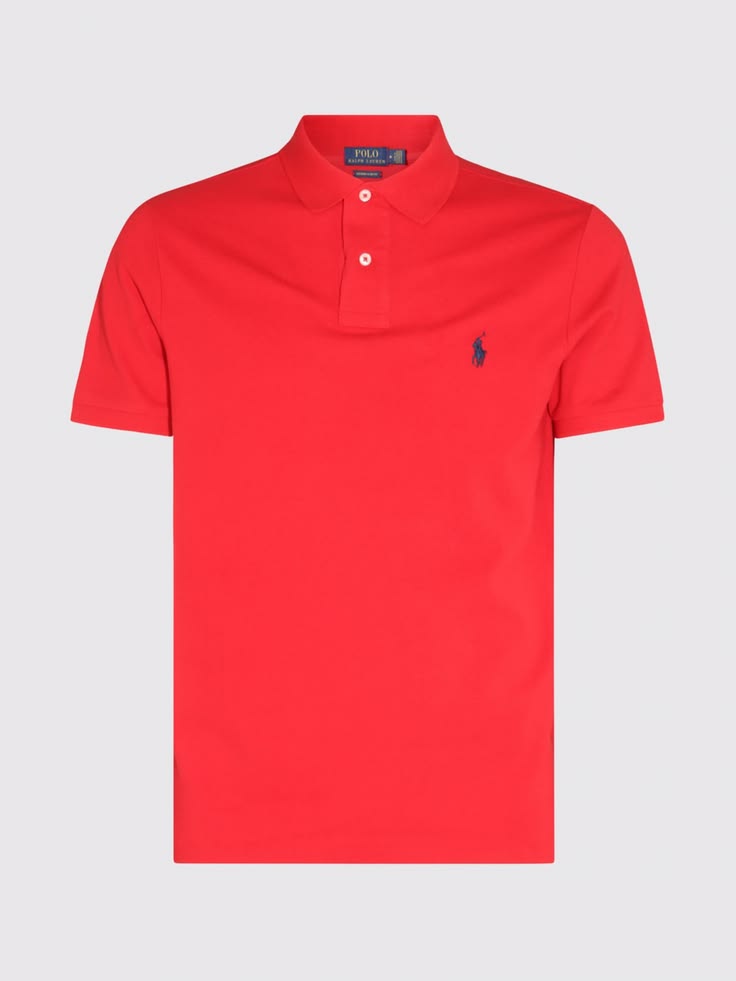 Breathable Cotton Pique Men's Polo – Red