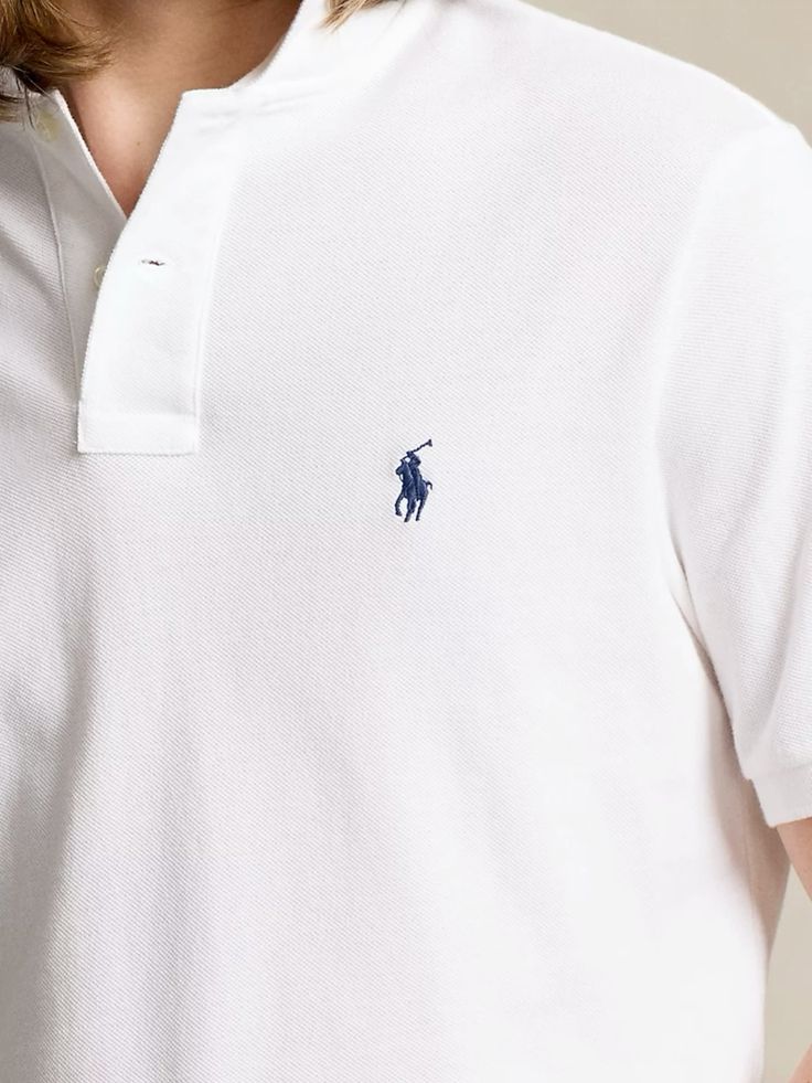 Breathable Cotton Pique Men's Polo – White