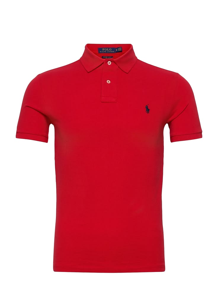 Breathable Cotton Pique Men's Polo – Red