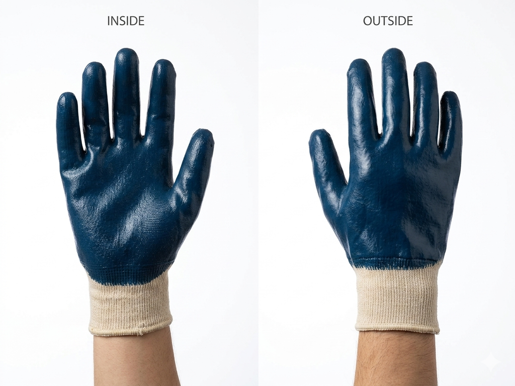 Heavy-Duty Nitrile Coated Safety Gloves - Breathable Work Protection - 009