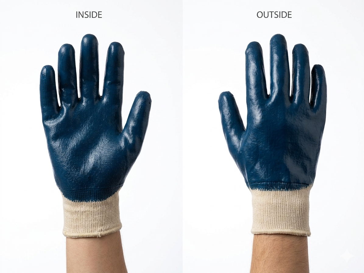 Heavy-Duty Nitrile Coated Safety Gloves - Breathable Work Protection - 009
