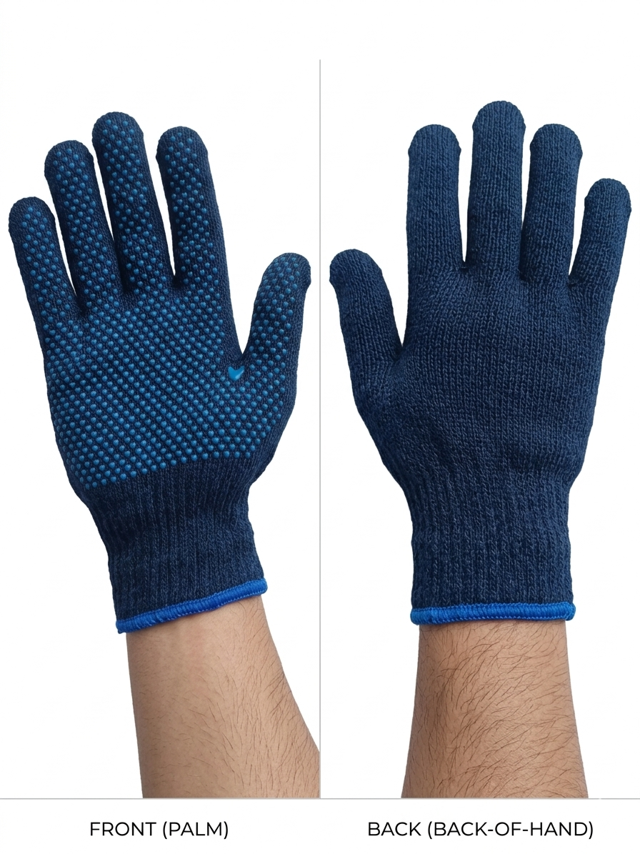 Professional PVC Dotted Grip Work Gloves - Single-Sided Palm Traction-005
