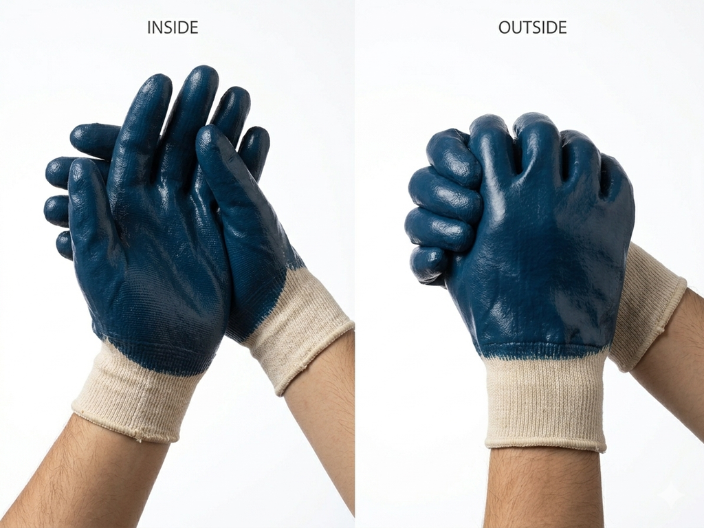 Heavy-Duty Nitrile Coated Safety Gloves - Breathable Work Protection - 009