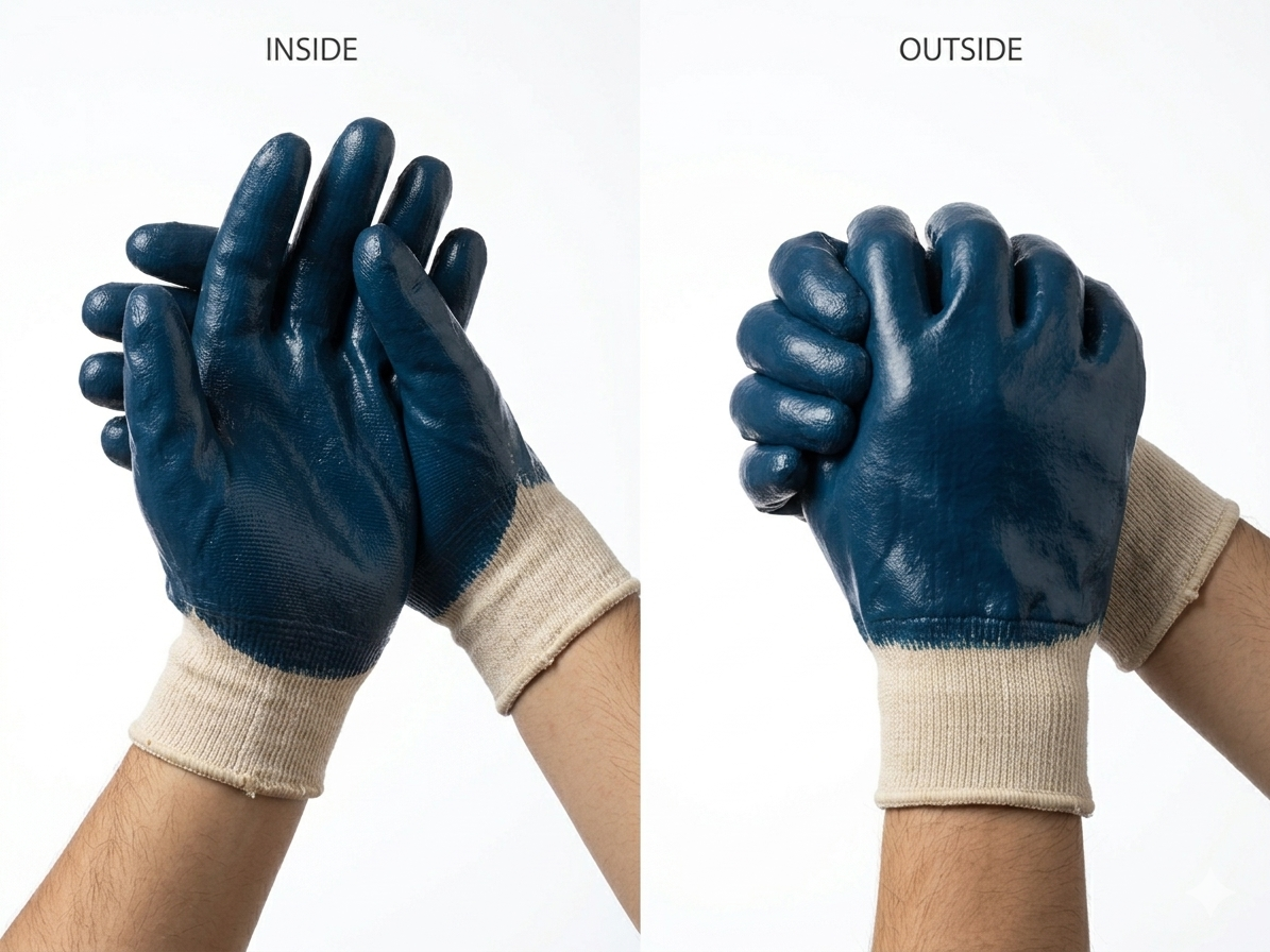 Heavy-Duty Nitrile Coated Safety Gloves - Breathable Work Protection - 009