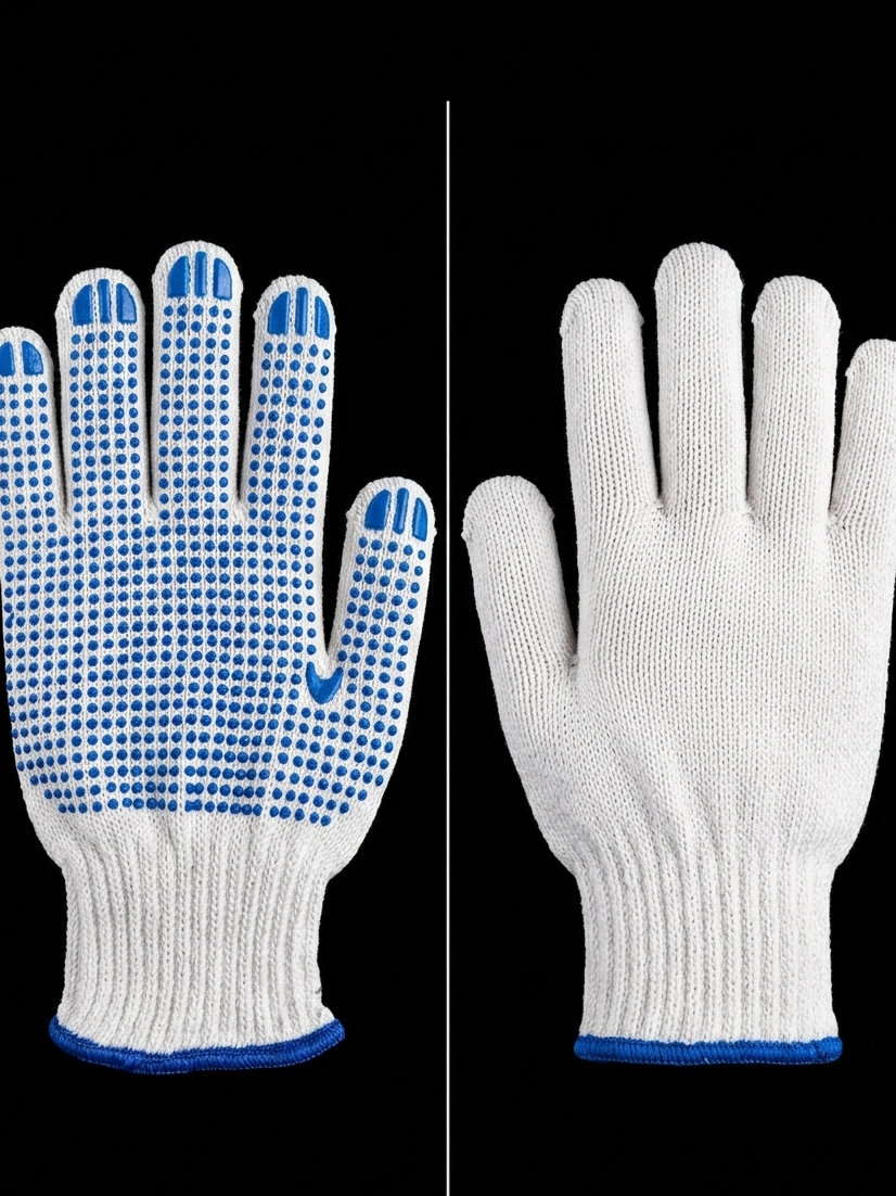 Anti-Slip PVC Dotted Knit Work Gloves - Heavy-Duty Protection & Enhanced Grip-007